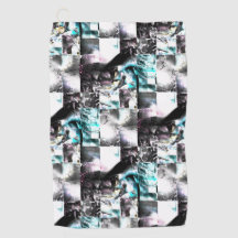 銀からシアンの汚れた質感の正方形のモザイク