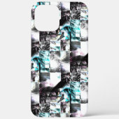 銀からシアンの汚れた質感の正方形のモザイク Case-Mate iPhoneケース (裏面)