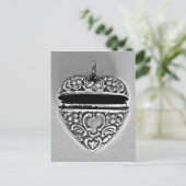 銀かわいらしハート ポストカード (スタンド正面)