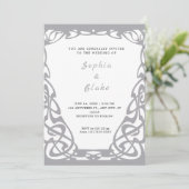 銀かわいらし白アールデコ結婚ズ 招待状 (スタンド正面)
