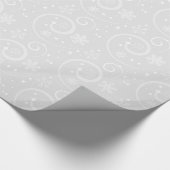 銀かわいらし雪片 ラッピングペーパー (角)