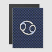 銀がん〔占星術の〕十二宮図シンボルネイビー炭素繊維 (正面/裏面)