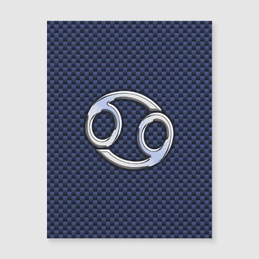 銀がん〔占星術の〕十二宮図シンボルネイビー炭素繊維 (正面)