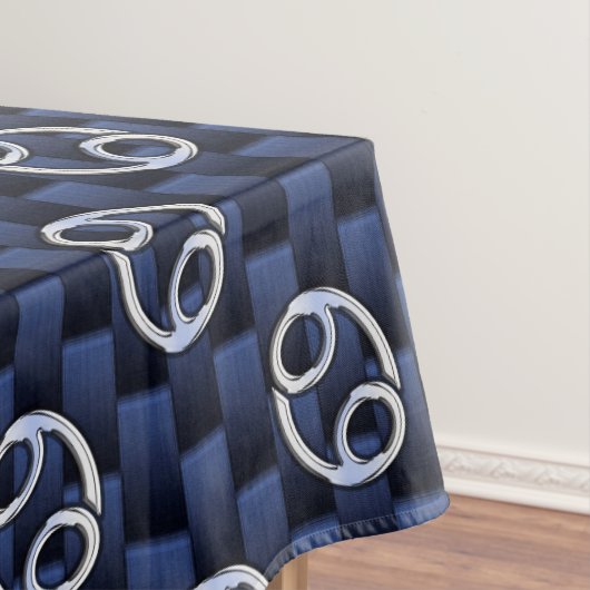 銀がん〔占星術の〕十二宮図シンボルネイビー炭素繊維 テーブルクロス (インサイチュ)