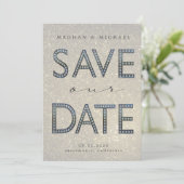 銀きらきら光る文字は素晴らしい日付を保存 招待状 (スタンド正面)