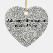 銀きらきら光る製カスタム25周年記念ギフトオーナメント セラミックオーナメント (裏面)