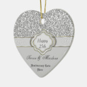 銀きらきら光る製カスタム25周年記念ギフトオーナメント セラミックオーナメント (左)