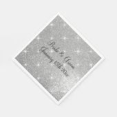 銀きらめくグリッターグリッ結婚ジgalaテーマ スタンダードランチョンナプキン (角)