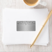 銀きらめくグリッターテンプレート背景 ラベル (インサイチュ)