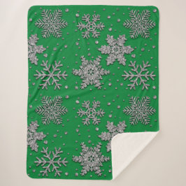 銀きらめくグリッター シェルパブランケット