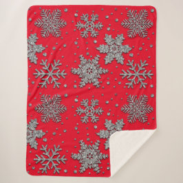 銀きらめくグリッター シェルパブランケット