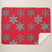 銀きらめくグリッター シェルパブランケット (正面(横))