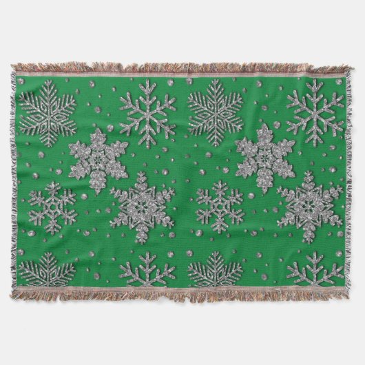 銀きらめくグリッター スローブランケット (正面)