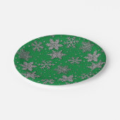 銀きらめくグリッター ペーパープレート (アングル)