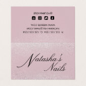 銀きらめくダストとピンク折り 名刺 (外部フラット)