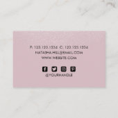 銀きらめくダストピンクビジネスカード 名刺 (裏面)