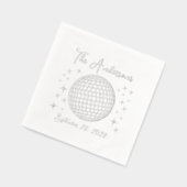 銀きらめくディスコパーソナライズされたボ結婚ール 箔ナプキン (左)