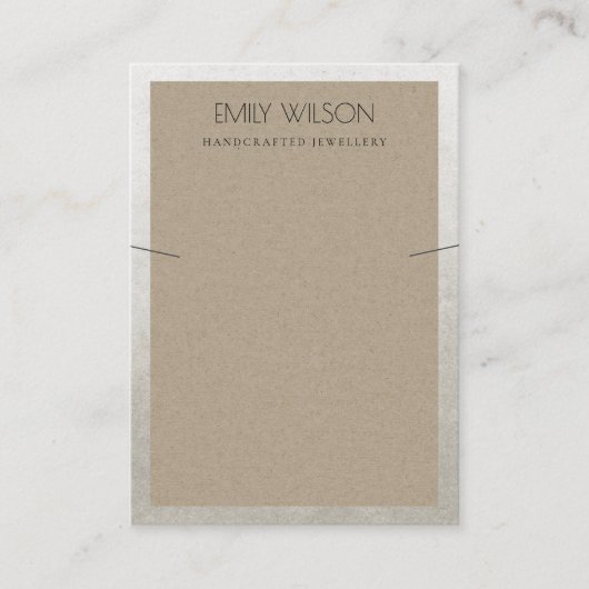 銀さびエレガント縁どクラフトネックレスディスプレイ 名刺 (正面)