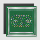 銀との緑のクリスマスの照明のデザイン (正面/裏面)