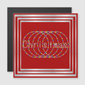 銀との赤のクリスマスの照明のデザイン (正面/裏面)