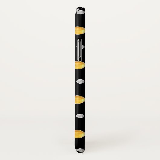 銀とエレガント金ゴールドの点 Case-Mate iPhoneケース (裏面/右)