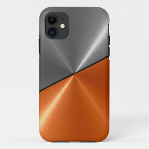 銀とオレンジのステンレス鋼メタル2 iPhone 11 ケース