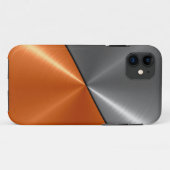 銀とオレンジのステンレス鋼メタル2 Case-Mate iPhoneケース (裏面(横))