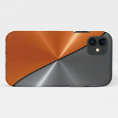 銀とオレンジのステンレス鋼メタル3 Case-Mate iPhoneケース (裏面(横))