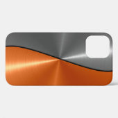 銀とオレンジのステンレス鋼メタル Case-Mate iPhoneケース (裏面 (横))
