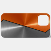 銀とオレンジのステンレス鋼メタル Case-Mate iPhoneケース (裏面 (横))