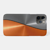 銀とオレンジのステンレス鋼メタル Case-Mate iPhoneケース (裏面(横))