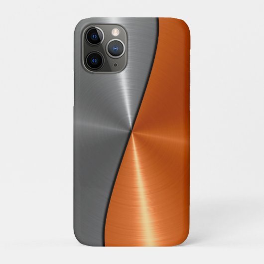 銀とオレンジのステンレス鋼メタル Case-Mate iPhoneケース (裏)