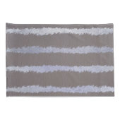 銀とストライプの灰色のトープのメタリックルック 枕カバー (裏面-右)