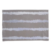 銀とストライプの灰色のトープのメタリックルック 枕カバー (正面右)