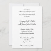 銀とターコイズ、クリスタルスノーフレーク招待状 招待状 (裏面)