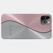 銀とピンクのステンレス鋼メタル Case-Mate iPhoneケース (裏面(横))