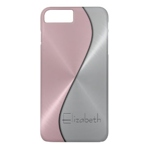 銀とピンクのステンレス鋼メタル iPhone 8 PLUS/7 PLUSケース