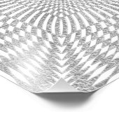 銀と白の歪みパタ市松模様にン フォトプリント (角)