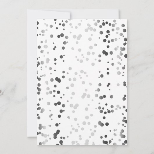 銀と白の紙吹雪ヴィンテージリハーサルディナー 招待状 (裏面)