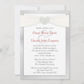 銀と白の結婚式招待状 招待状 (裏面)