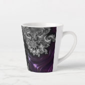 銀と紫のフラクタル渦 カフェラテマグ (右)