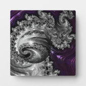 銀と紫のフラクタル渦 フォトプラーク (正面)
