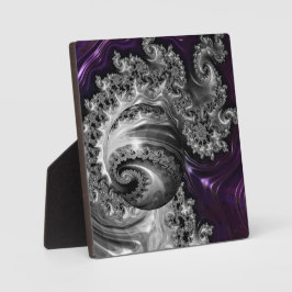 銀と紫のフラクタル渦 フォトプラーク