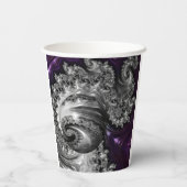 銀と紫のフラクタル渦 紙コップ (裏面)