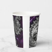 銀と紫のフラクタル渦 紙コップ (右)