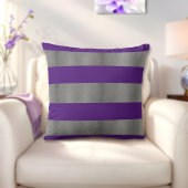 銀と紫の枕 |装飾的アクセント クッション