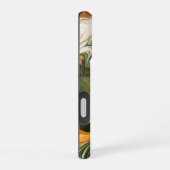 銀と紫の渦巻き iPhone 16ケース (右側面)
