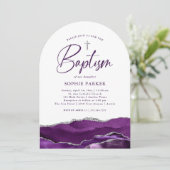 銀と紫の瑪瑙と十字架 | バプテスマ 招待状 (スタンド正面)