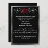 銀と薔薇のゴシック招待状 招待状 (正面/裏面)