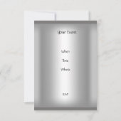 銀と赤いハート招待状 招待状 (裏面)